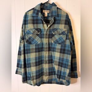 Duluth Trading Co Plaid Button Down Shirt - Size Medium Men’s
 Flannel Teal Blue